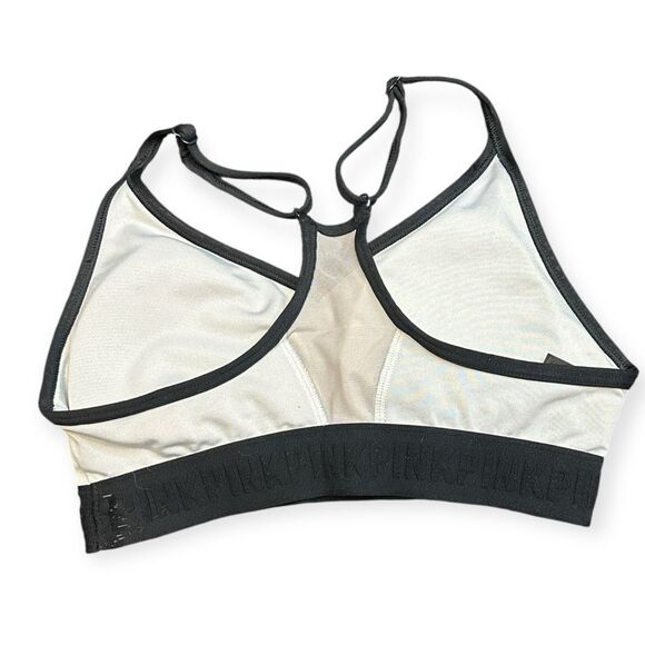 PINK VICTORIA’S SECRET Women’s White & Black Ultimate Lightly Lined Sports Bra S - Picture 2 of 6